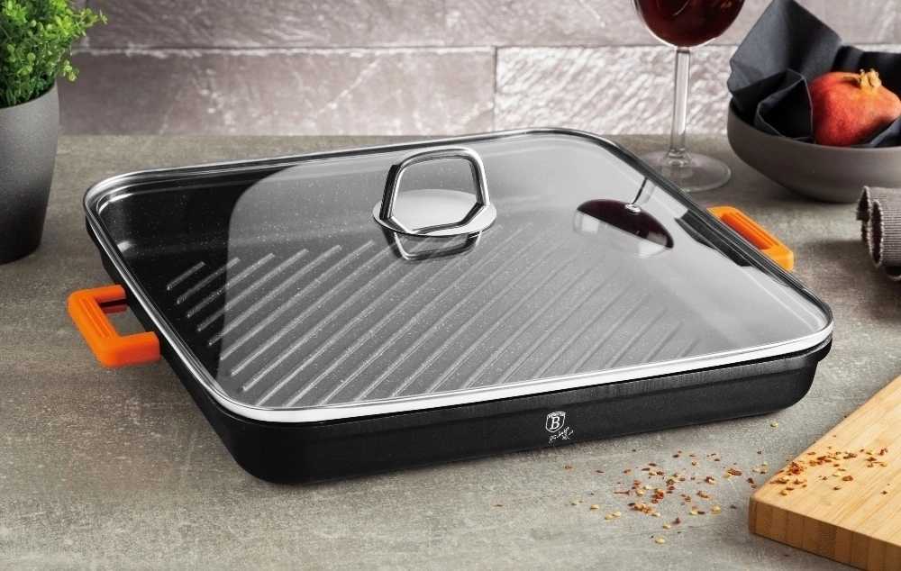 Berlingerhaus Pánev grilovací s poklicí 34 cm Granit Diamond Line 