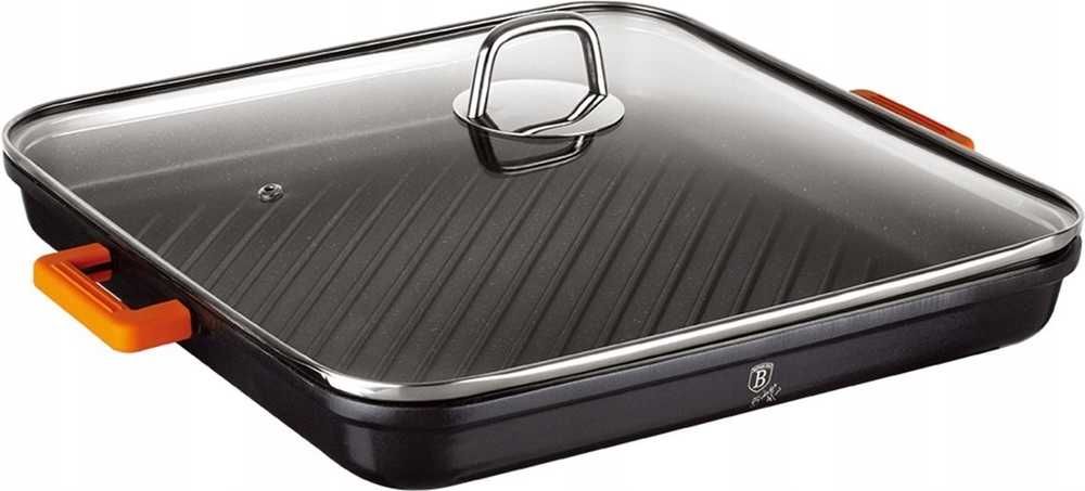 Berlingerhaus Pánev grilovací s poklicí 34 cm Granit Diamond Line 