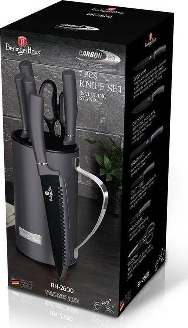 Berlingerhaus Sada nožů ve stojanu 7 ks Carbon PRO Line 