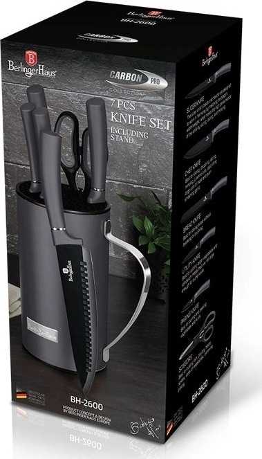 Berlingerhaus Sada nožů ve stojanu 7 ks Carbon PRO Line 