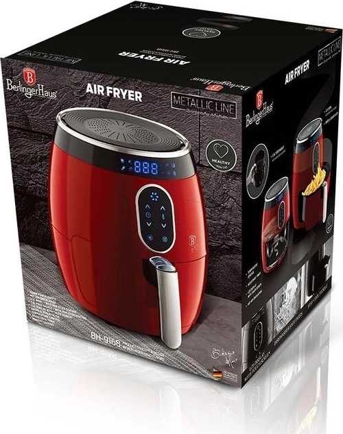 Berlingerhaus Horkovzdušná fritéza digitální 1350 W Burgundy Metallic Line 