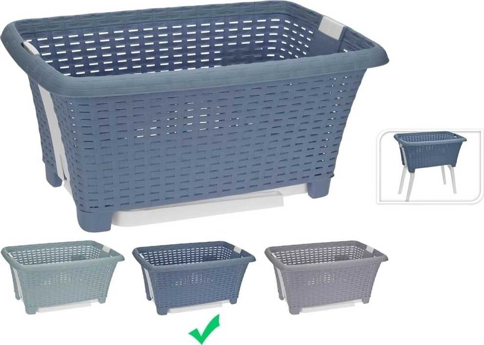 Excellent Koš na prádlo skládací nohy 38 l modrá 