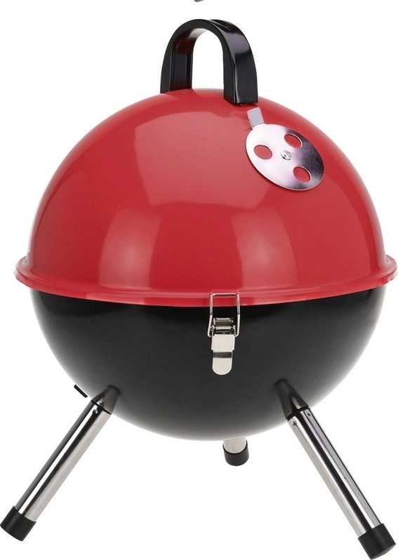 Progarden Gril na dřevěné uhlí přenosný VAGGAN 31 cm červená