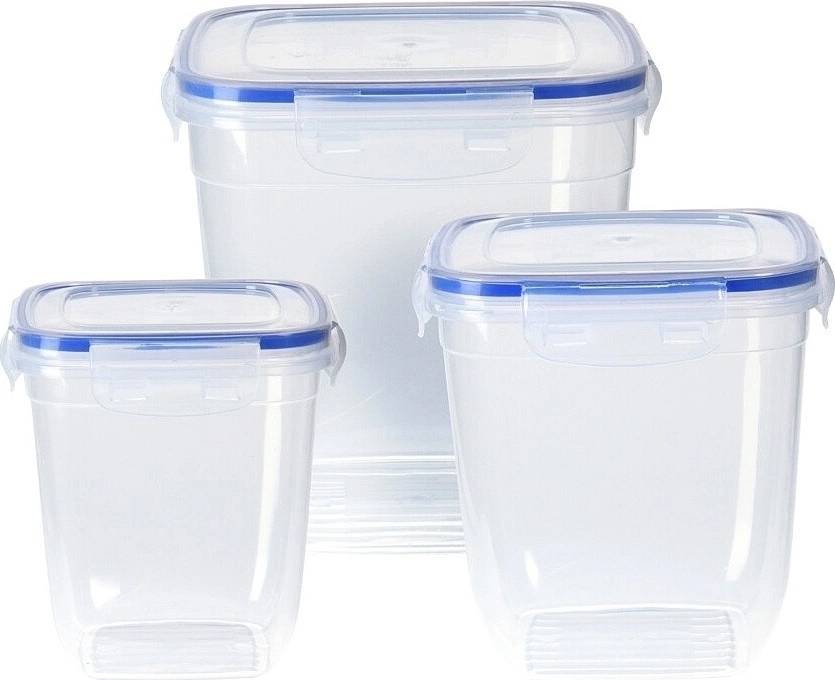 Excellent Dóza na potraviny s klip víčkem sada 3 ks vysoké