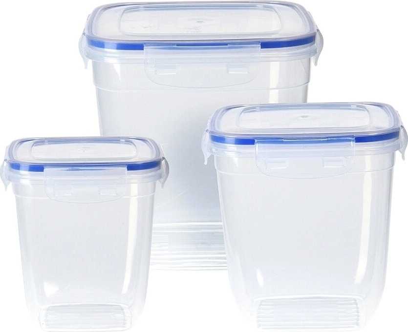 Excellent Dóza na potraviny s klip víčkem sada 3 ks vysoké