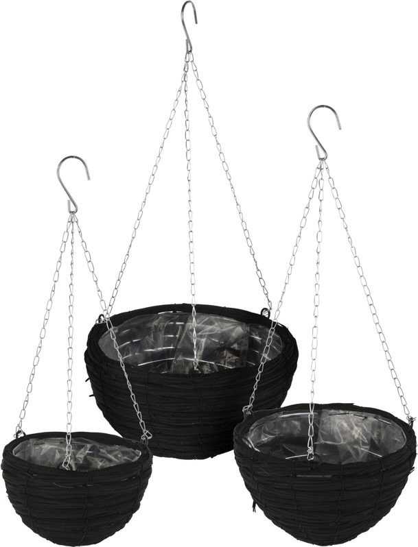 Progarden Květináč závěsný ratan sada 3 ks 