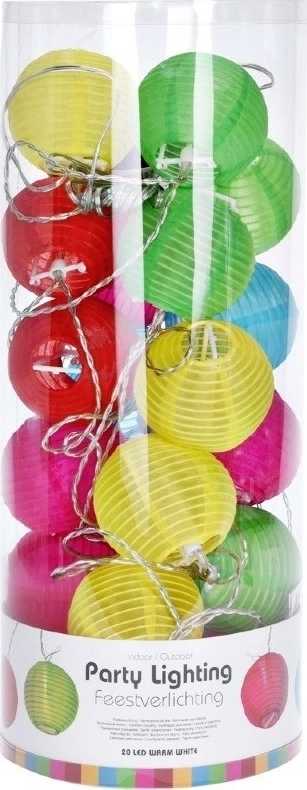 Progarden Světelný řetěz LED PARTY barevné lampiónky 20 žárovek 