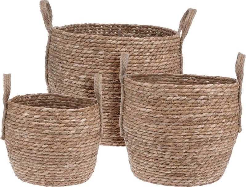 Progarden Obal na květináč sada 3 ks pletený SEAGRASS