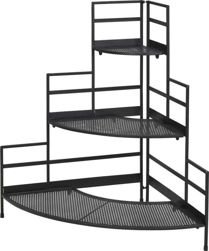 Progarden Stojan na květiny kovový rohový 3 patra 84 cm