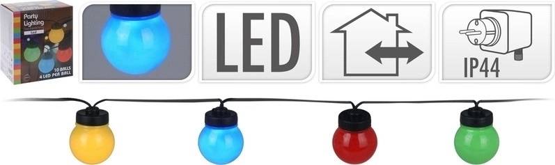 Progarden Světelný řetěz LED PARTY 10 žárovek barevné 