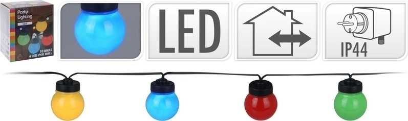 Progarden Světelný řetěz LED PARTY 10 žárovek barevné 