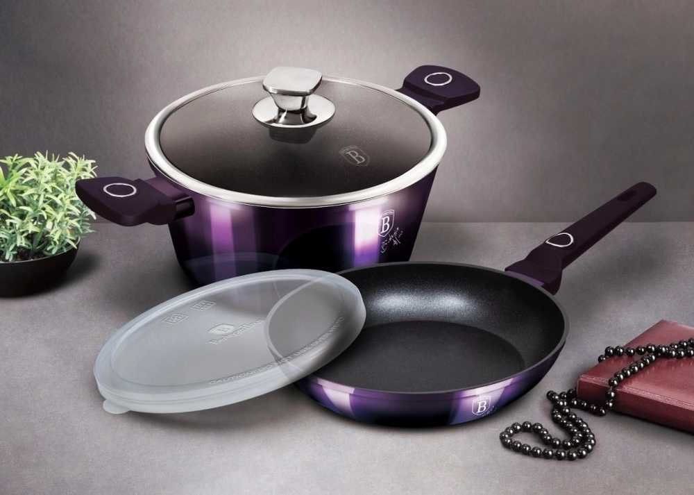 Berlingerhaus Kastrol s poklicí s titanovým povrchem 24 cm Purple Eclipse Collection 