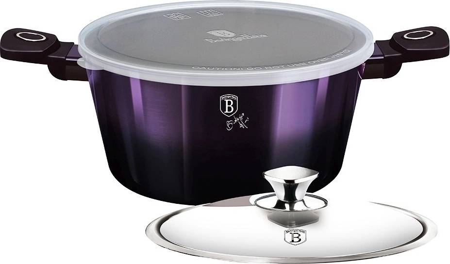 Berlingerhaus Kastrol s poklicí s titanovým povrchem 30 cm Purple Eclipse Collection 