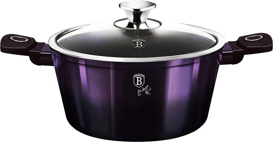 Berlingerhaus Kastrol s poklicí s titanovým povrchem 30 cm Purple Eclipse Collection 