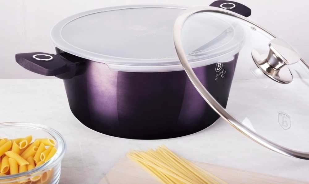 Berlingerhaus Kastrol s poklicí s titanovým povrchem 30 cm Purple Eclipse Collection 