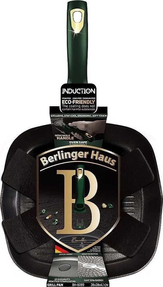 Berlingerhaus Pánev grilovací s odnímatelnou rukojetí 28 cm Emerald Collection