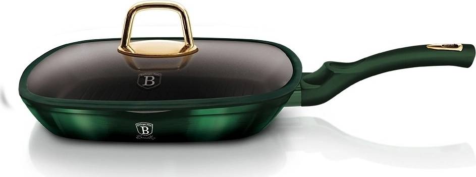 Berlingerhaus Pánev grilovací s poklicí a titanovým povrchem 28 cm Emerald Collection 