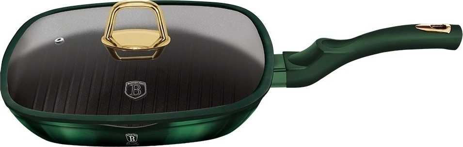Berlingerhaus Pánev grilovací s poklicí a titanovým povrchem 28 cm Emerald Collection
