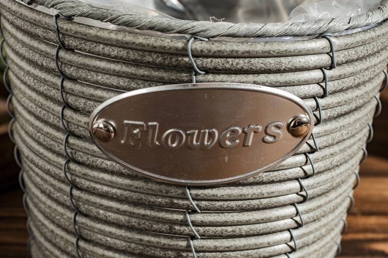 Progarden Květináč proutěný sada 2 ks FLOWERS GARDEN 19 / 16 cm šedá