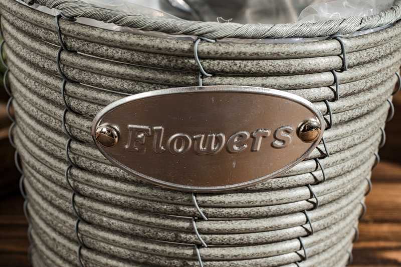 Progarden Květináč proutěný sada 2 ks FLOWERS GARDEN 19 / 16 cm šedá 