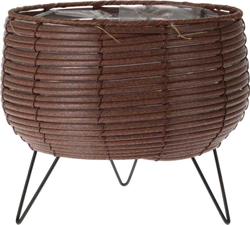 Progarden Květináč proutěný na nohách 25,5 x 23 cm hnědá 