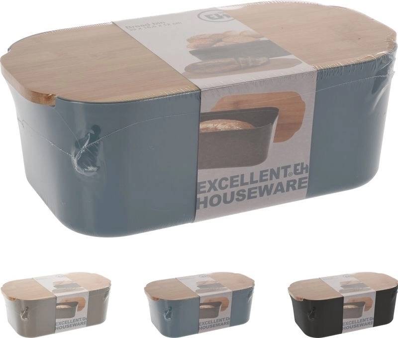 Excellent Chlebovka s bambusovým víkem 33 x 18,5 cm modrá