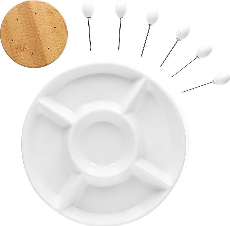 Excellent Servírovací talíř na pochutiny a dipy porcelán