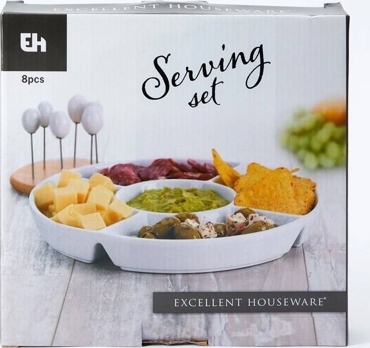 Excellent Servírovací talíř na pochutiny a dipy porcelán
