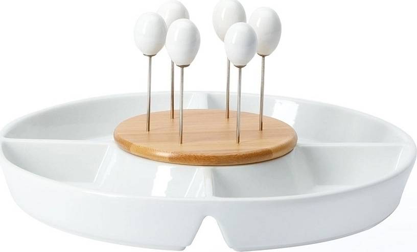 Excellent Servírovací talíř na pochutiny a dipy porcelán