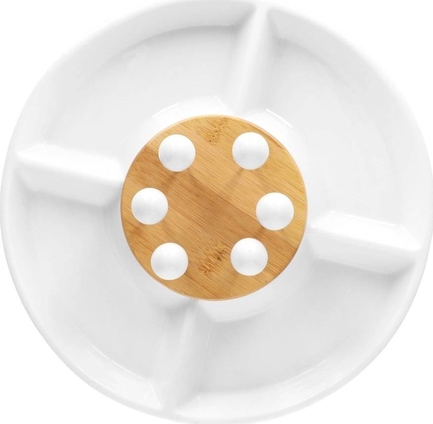 Excellent Servírovací talíř na pochutiny a dipy porcelán