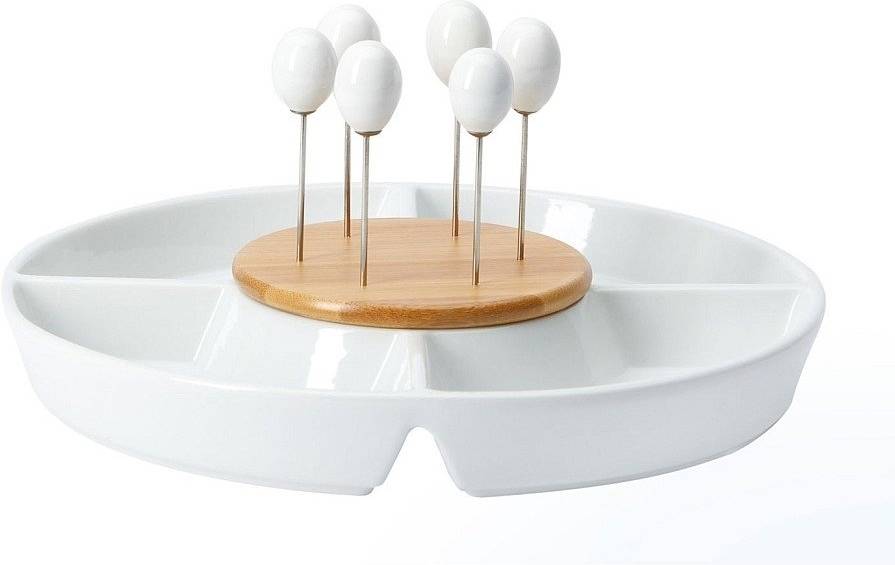 Excellent Servírovací talíř na pochutiny a dipy porcelán