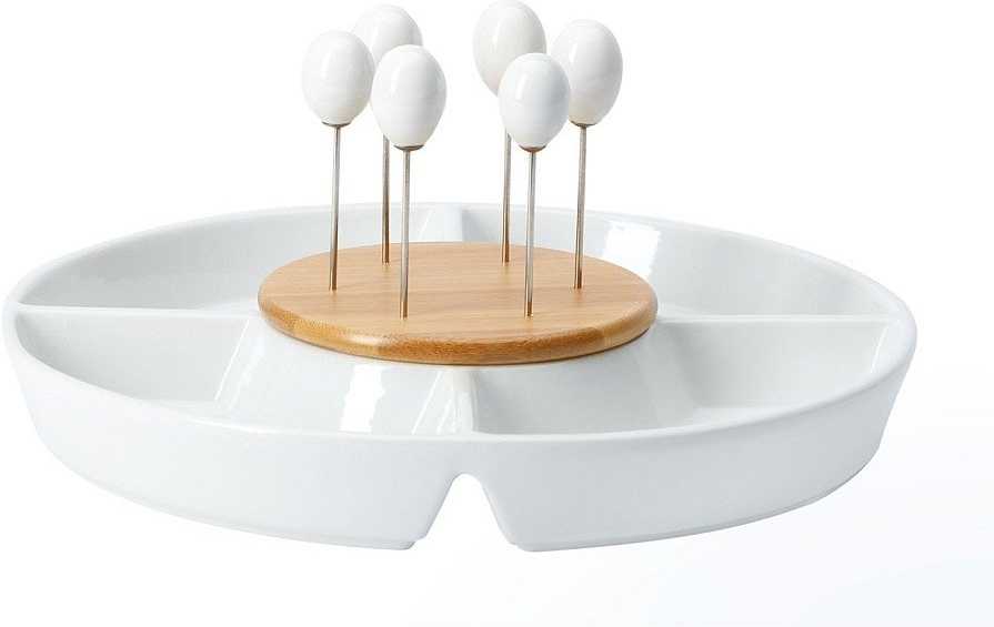 Excellent Servírovací talíř na pochutiny a dipy porcelán