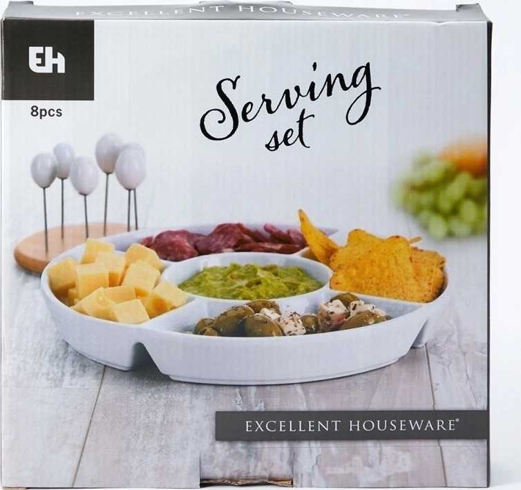 Excellent Servírovací talíř na pochutiny a dipy porcelán