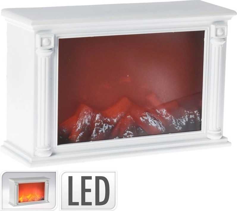 Progarden Elektrický krb s LED plameny 33 x 21 cm bílá