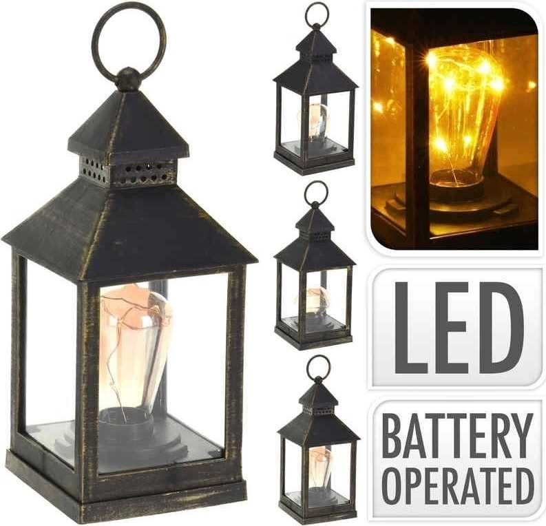 Progarden Lucerna s LED žárovkou 23 cm černá