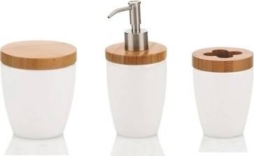 Kela Sada koupelnových doplňků NATURA bambus / porcelán