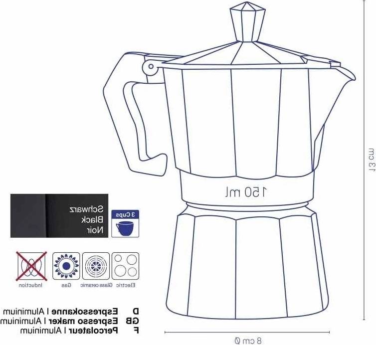 Kela Konvice na espresso Italia 3 šálky černá