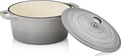 Kela Kastrol litinový s poklicí Calido 26 cm světle šedá