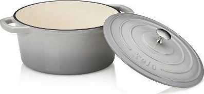 Kela Kastrol litinový s poklicí Calido 26 cm světle šedá