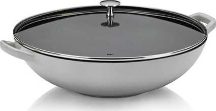 Kela Wok litinový s poklicí Calido 36 cm světle šedá