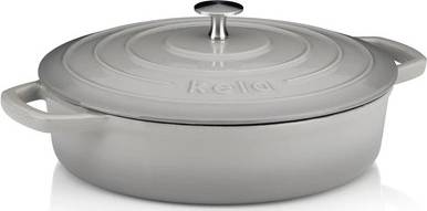 Kela Kastrol litinový s poklicí Calido 28 cm světle šedá