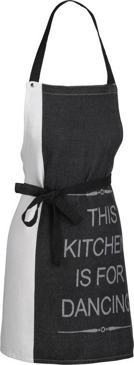 Kela Zástěra Gianna 100% bavlna bílo-černá