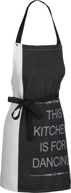 Kela Zástěra Gianna 100% bavlna bílo-černá