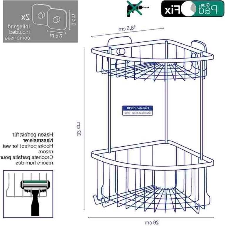 Kela Stupňovaná rohová police Arona nerez 18/10 lesklá stříbrná