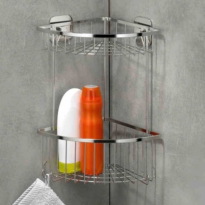 Kela Stupňovaná rohová police Arona nerez 18/10 lesklá stříbrná