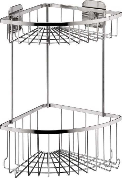 Kela Stupňovaná rohová police Arona nerez 18/10 lesklá stříbrná