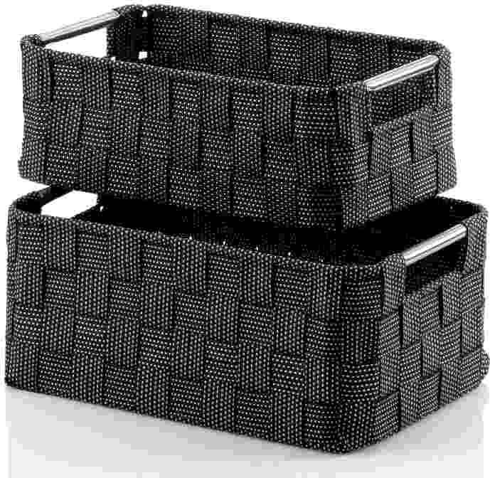 Kela Sada košíků Porto PP stříbrná černá sada 2 ks