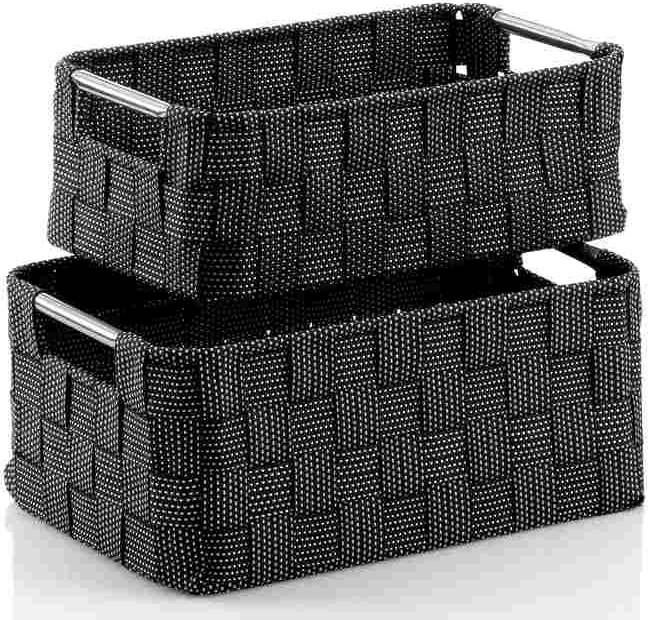 Kela Sada košíků Porto PP stříbrná černá sada 2 ks