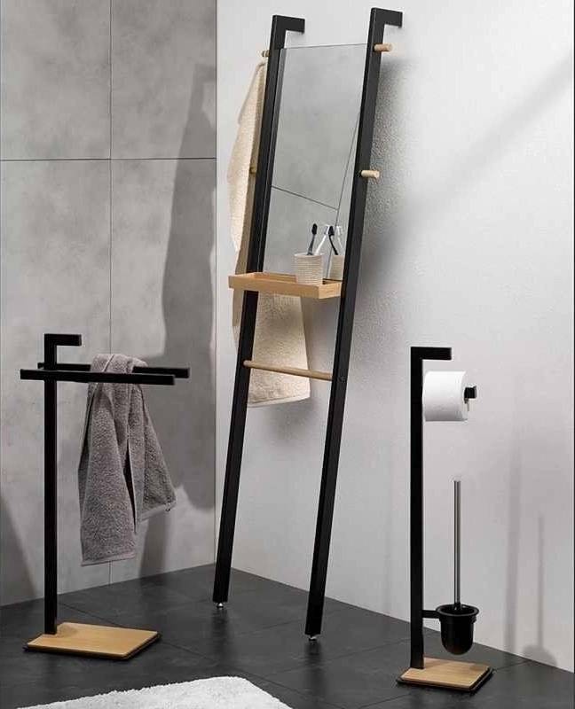 Kela Stojan na ručníky Dub kov černá