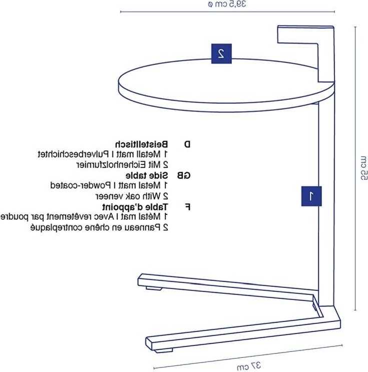 Kela Odkládací stolek Dub kov černá